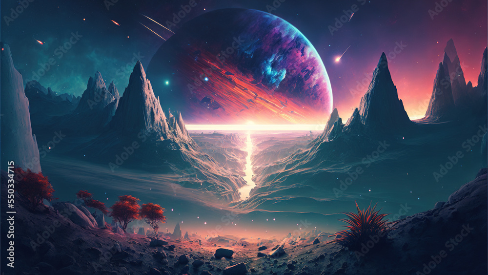 Space Galaxy Wallpaper, landscape, 4k ilustración de Stock | Adobe Stock