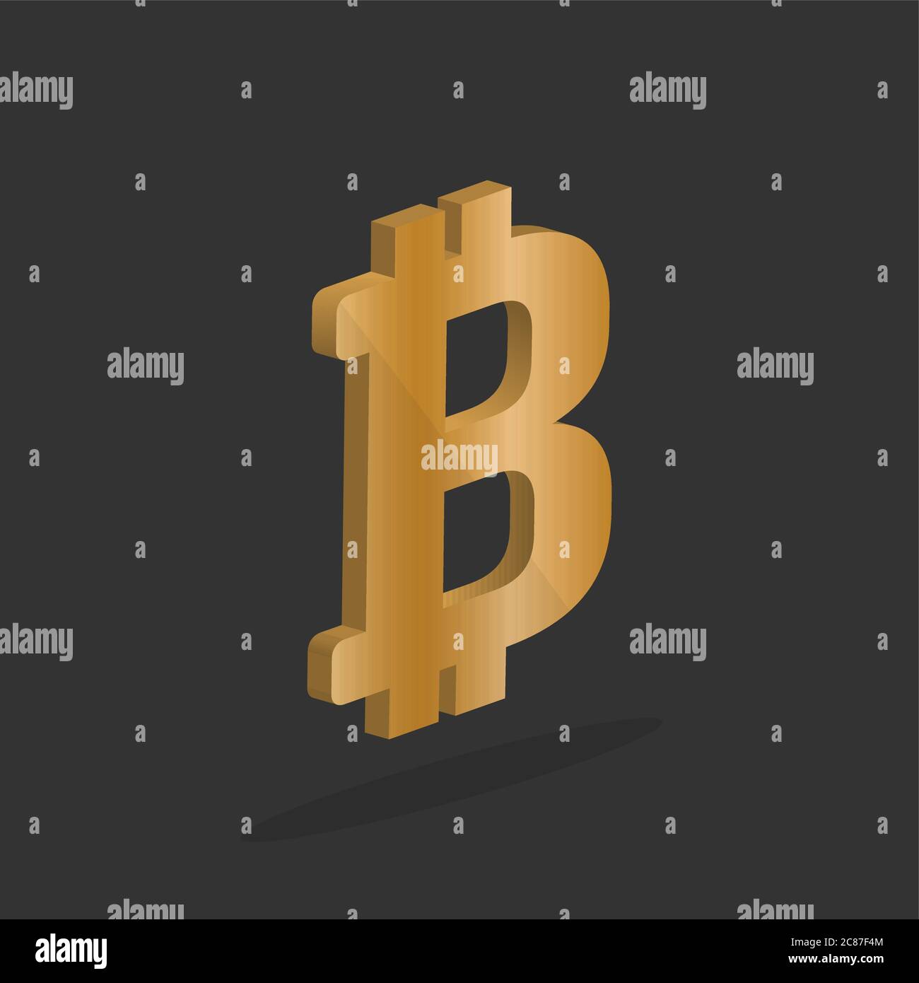 Letter B, Bitcoin symbol, digital currency symbol 3D vector